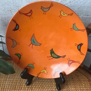 Vintage melamine Folk Art Birds Platter